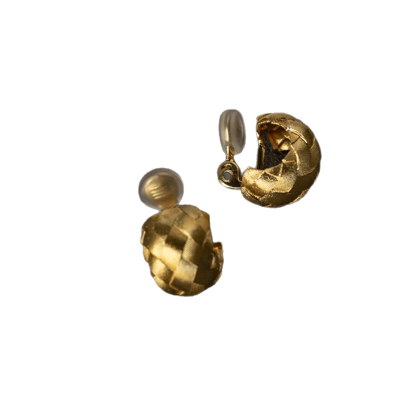 French Retro Hand-woven Brushed Texture High-grade Golden Rings
