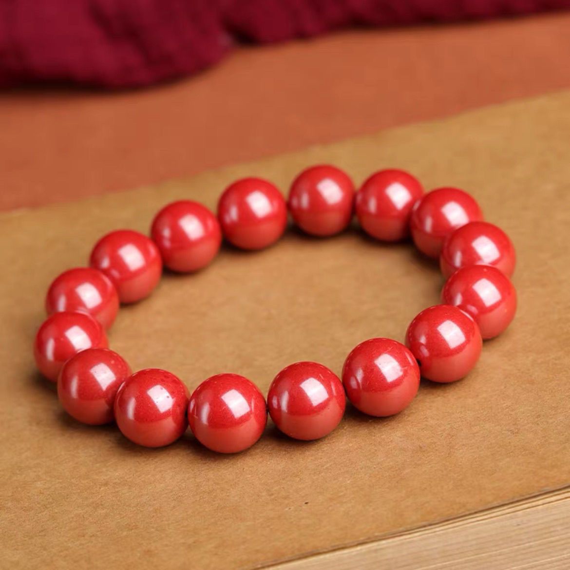 Women's & Men's Genuine Emperor Sandstone Round Beads Polished Bracelets