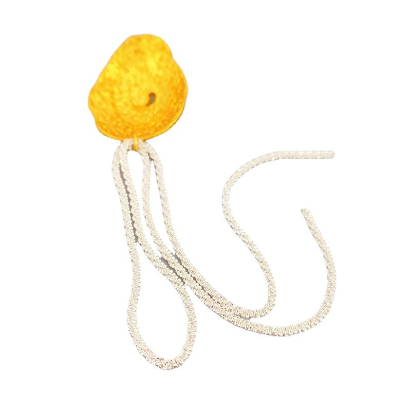 Women's Retro Fashionable Golden Light Luxury Sier Tassel Contrast Color High-grade Rings