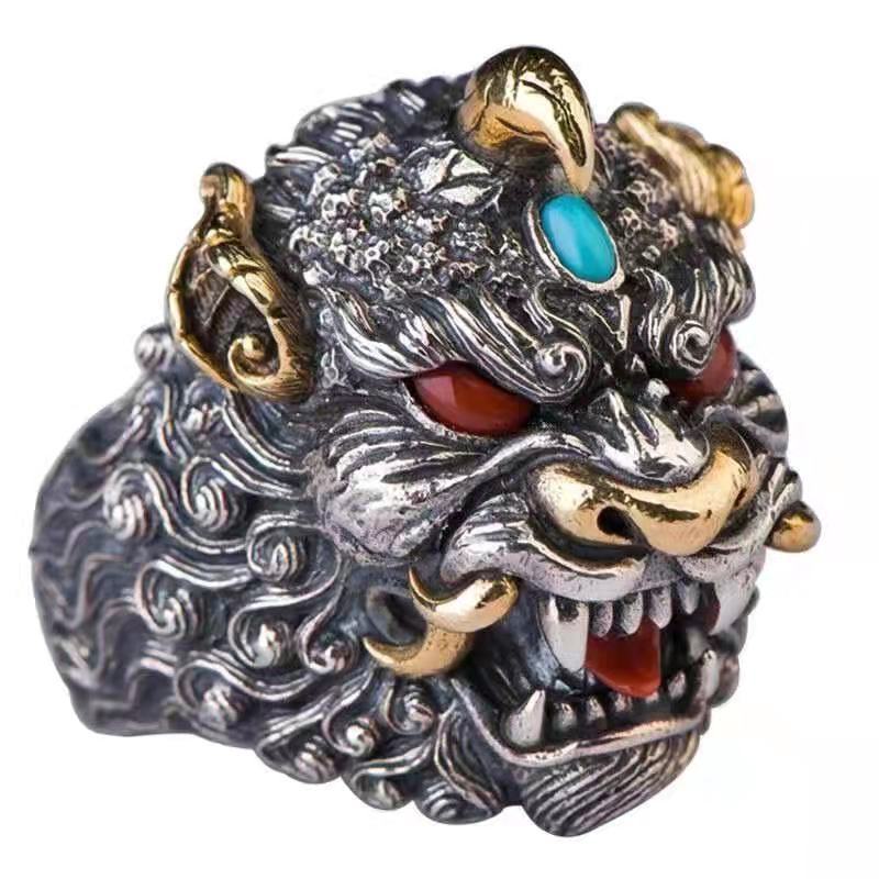 Women's & Men's Handmade Carving Vintage Lucky Gift Open-end Ring