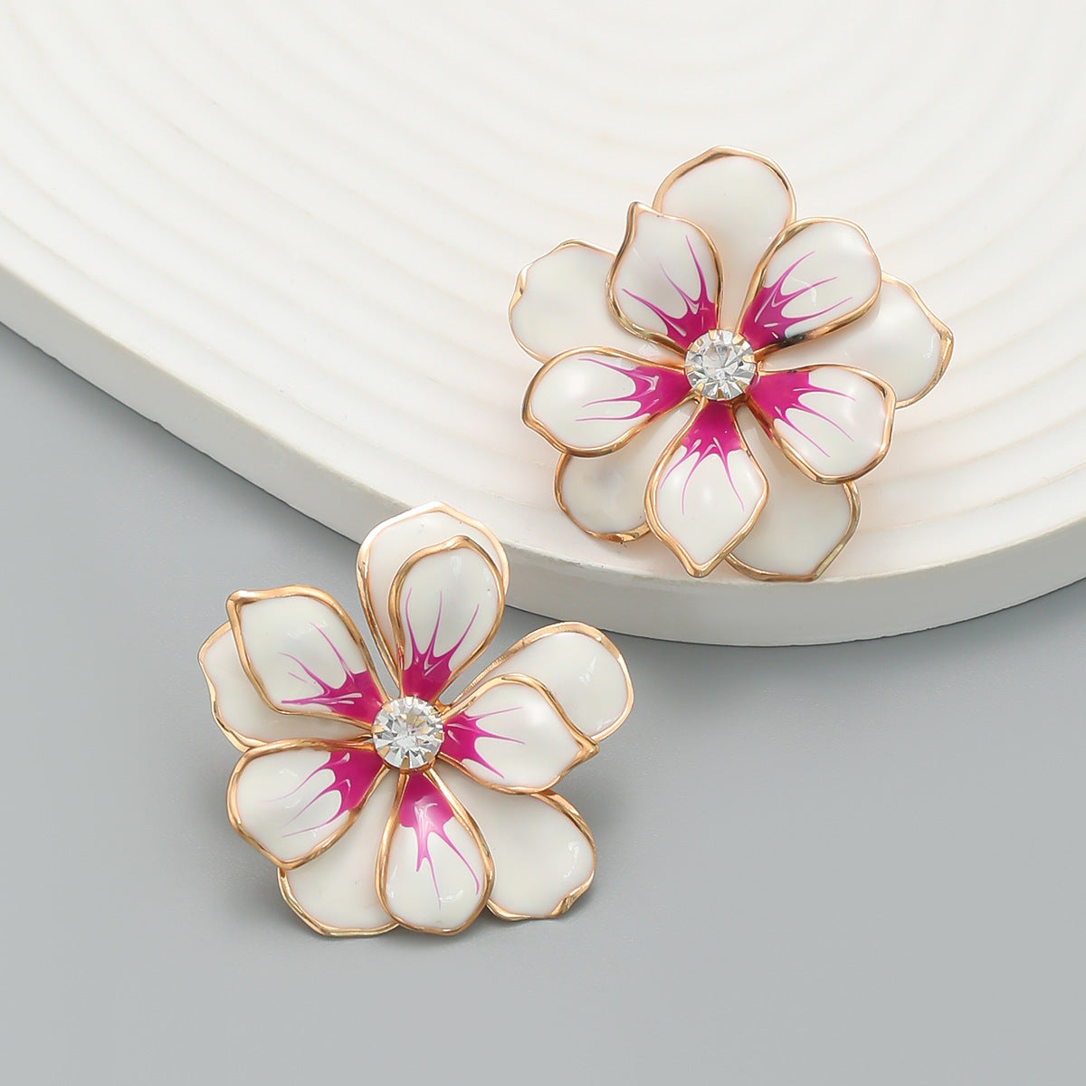 Summer Enamel Flower Female Elegant Graceful Rings