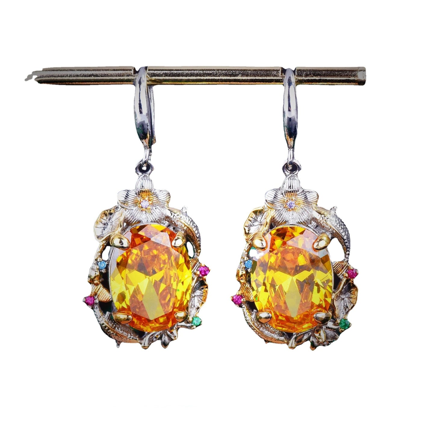 Italian Vintage Court Style Dazzling Eardrop Jewelry Set