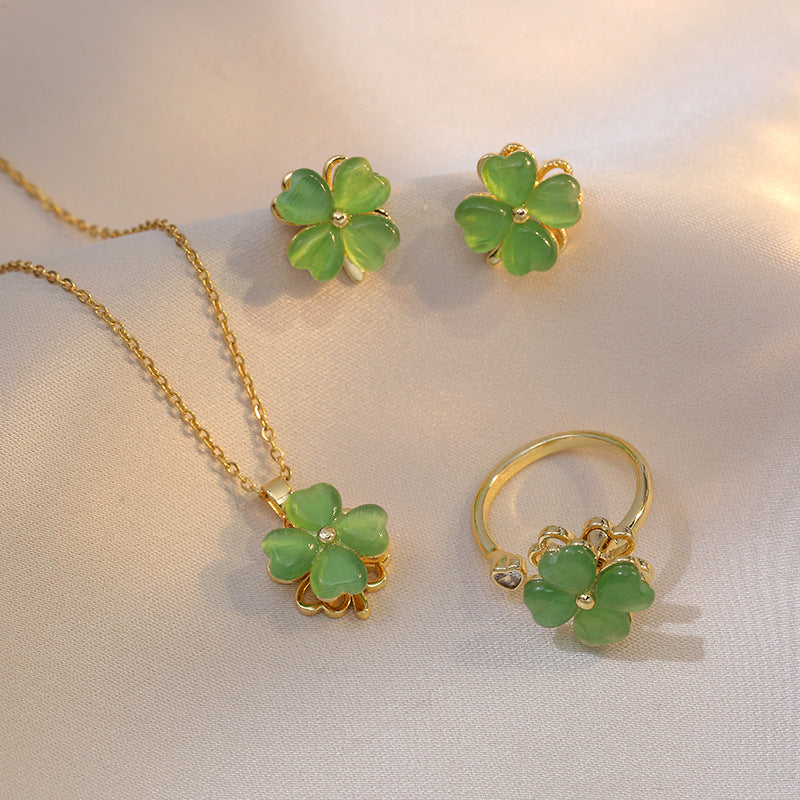 Women's Set Series Rotating Four-leaf Flower Affordable Necklaces