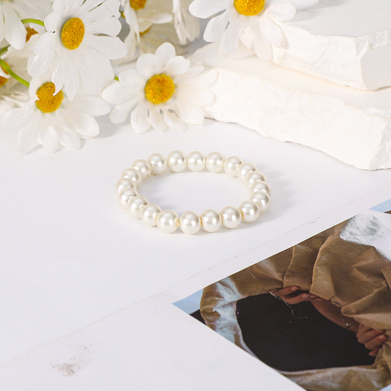 Retro Simple Pearl Stretch Entry Lux Bracelet