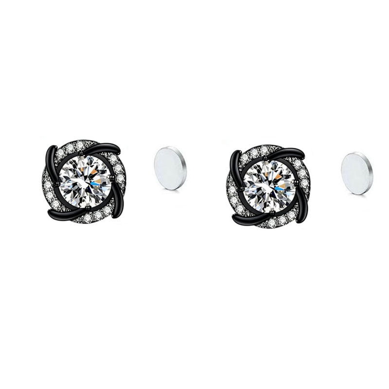 Women's Stainless Steel Windmill Simple Moissanite Design Light Earrings