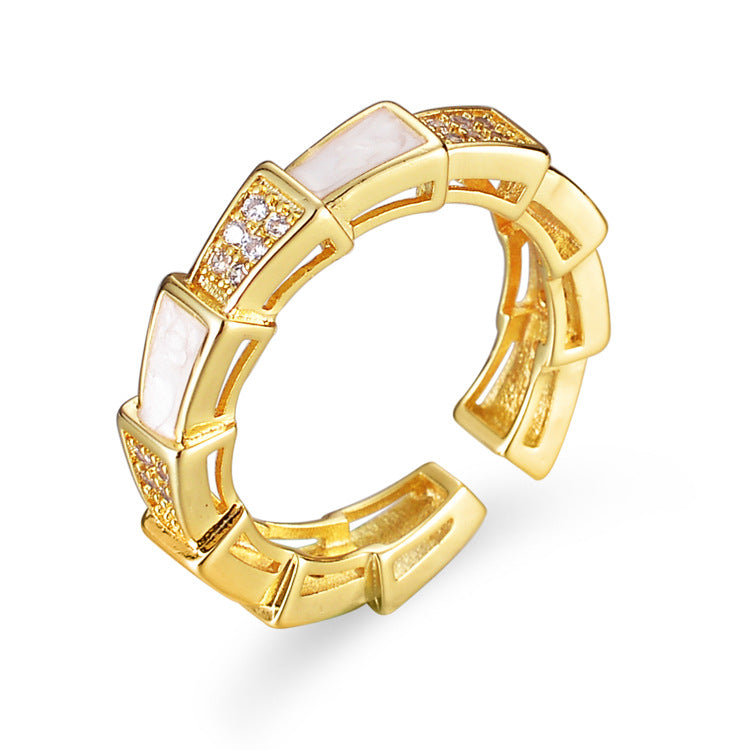 Light Luxury Niche Design Diamond Open Rings