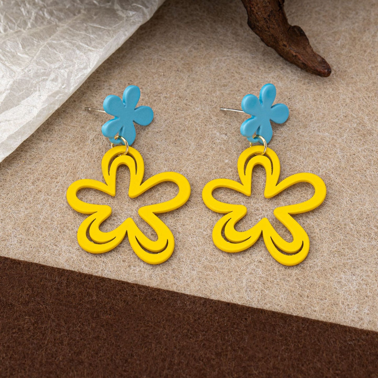 Sweet Dopamine Colored Flower Niche Temperament Simple Girly Without Rings