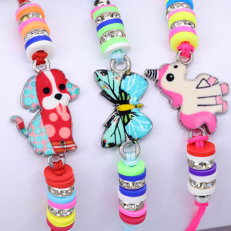 Bracelets de sirène licorne en poterie douce pour petits animaux pour enfants