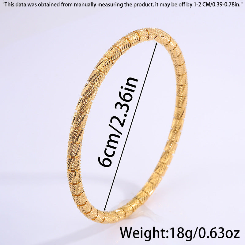 Stainless Steel Bamboo Joint Round Beads Titanium Female Bracelet
