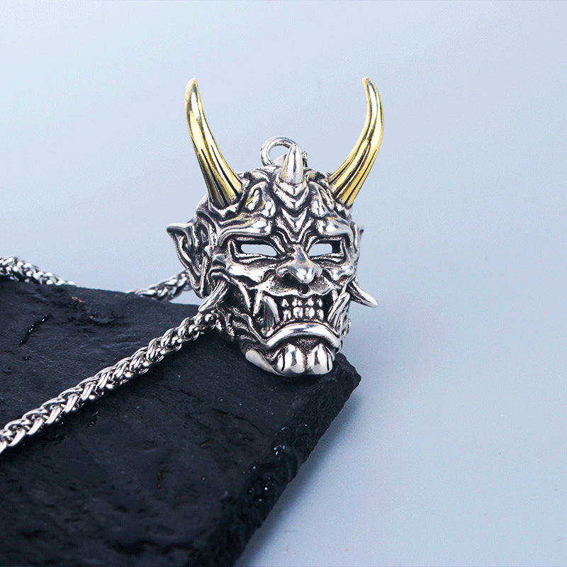 Men's Ghost Mask Pendant Trendy Hip Hop Ruffle Handsome Necklaces