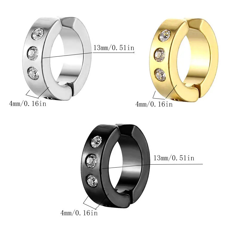 Men's Personalized Orange Pointed Toe Earings Trendy Ear Clip