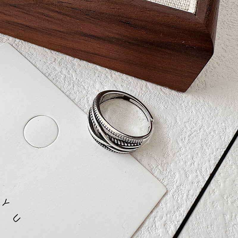Retro Cross Winding Woven Index Finger Personality Ring