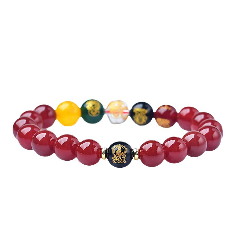 Bracelets masculins de bouddha du zodiaque en cristal blanc féminin de dieux de la richesse