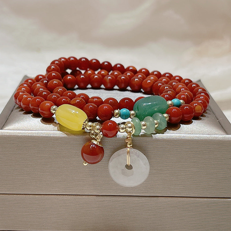 Agate Female Lucky Retro Ethnic Style Emerald Bracelets