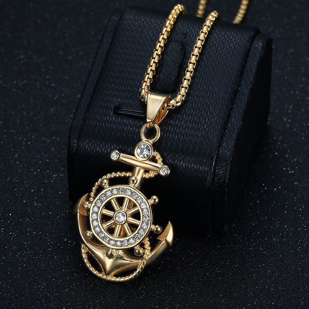 Hop Ear Metal Alloy Diamond Boat Necklace
