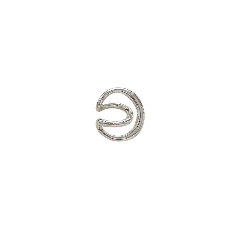 Women's Simple Lines Cross Bone Double Layer Small Sweet Rings