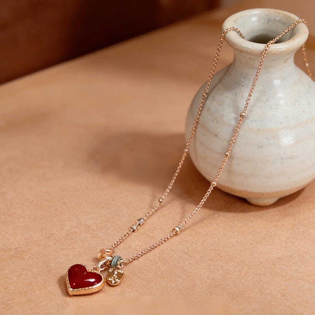 Star Madi Light Extravagant Love Heart Female Design Clavicle Chain Necklace