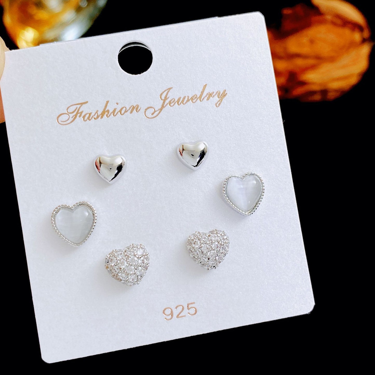 Women's Three Pairs Storage Ear High Sense Earrings