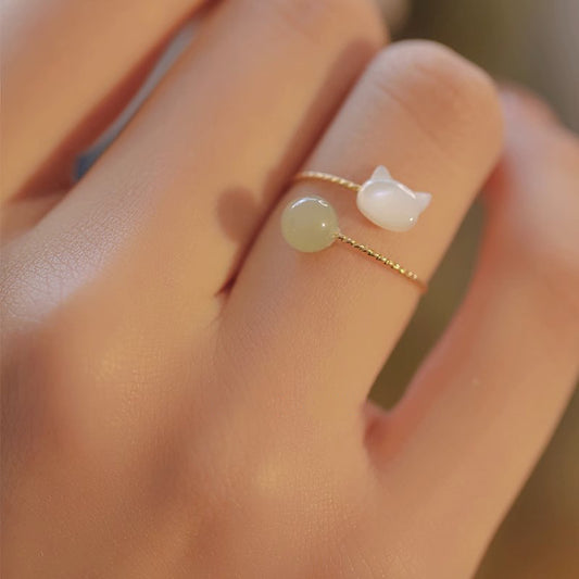 Cat Jade Personality Affordable Luxury High Rings