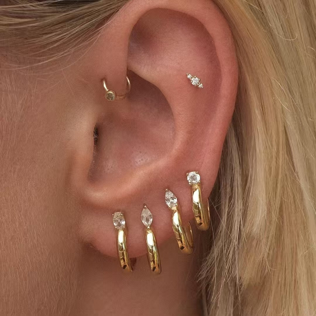Clip Retro Simple Inlaid Zircon Bone Personalized Unique Rings