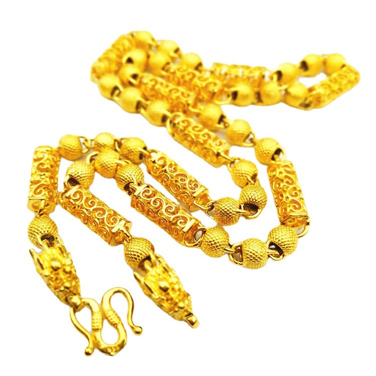 Men's Gold-plated Live Broadcast Alluvial Gold South African Tin Necklace