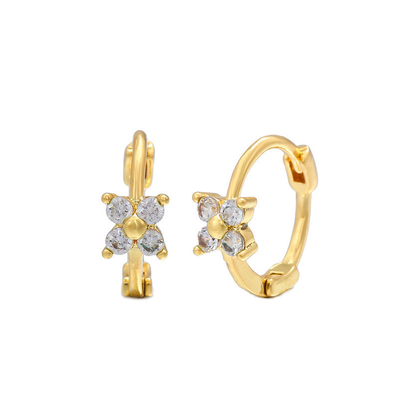Exquisite Inlaid Zirconium Small Design Simple Ear Buckle