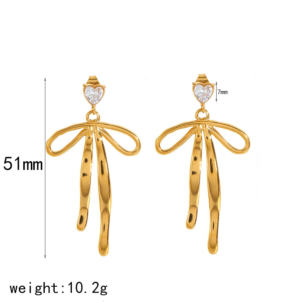 Women's Stainless Steel Bow Simple High-grade Ring