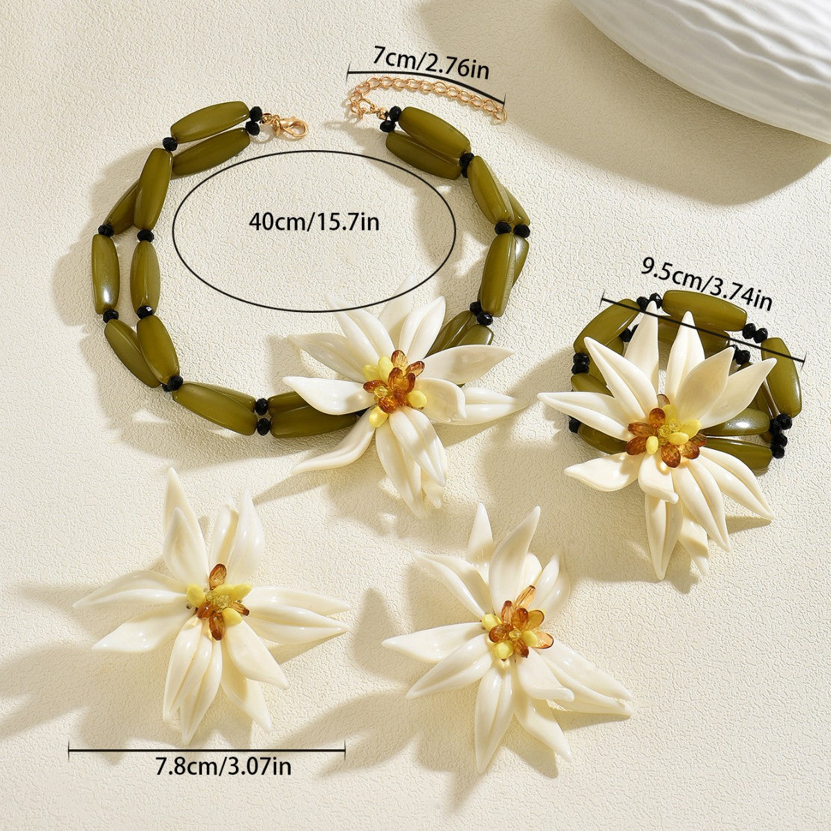 Women's Super Fairy Flowers Woven Design Niche Jewelry Set