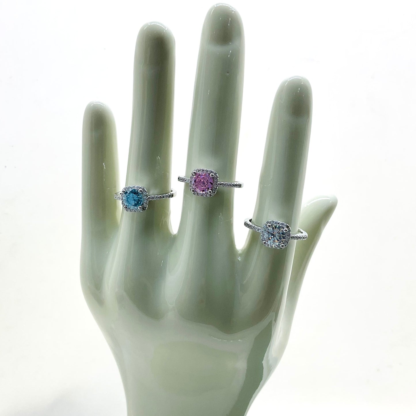 Sugar Cube Female Inlaid Zircon Adjustable Fashion High-grade Shiny Ring