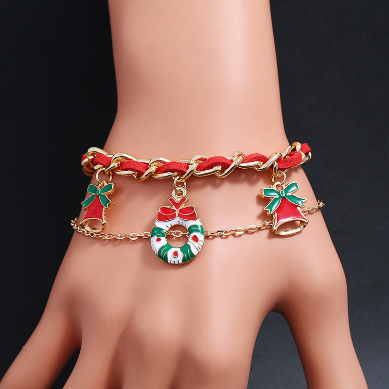 New Christmas Snowflake Tree Alloy Dripping Bracelets