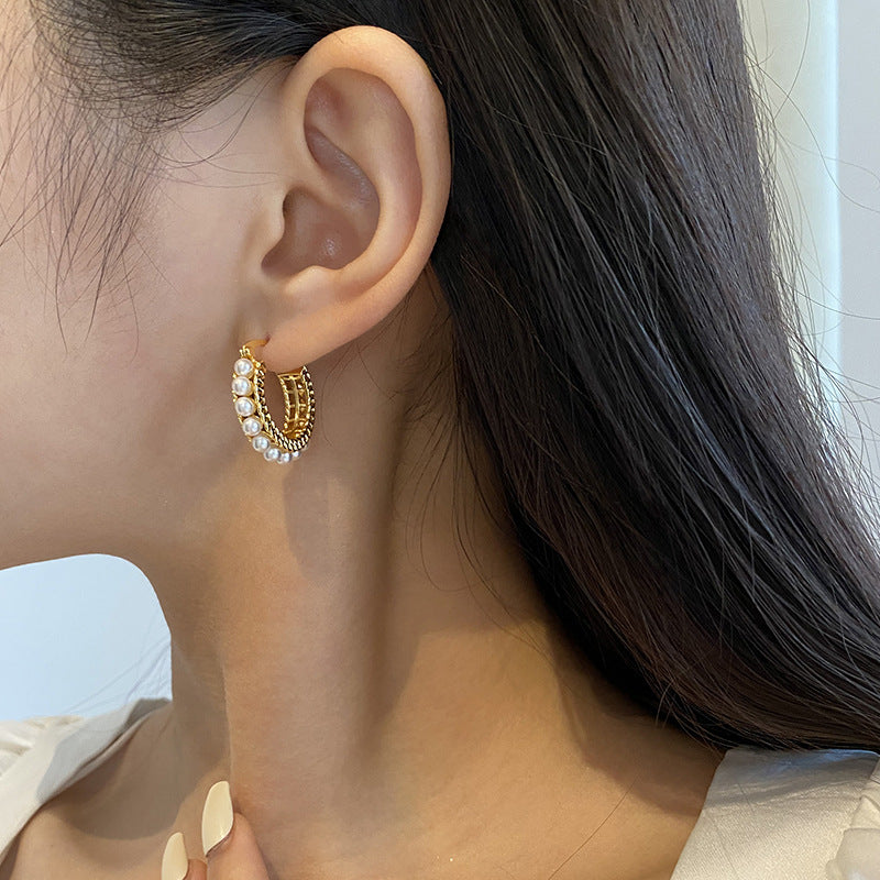 Women's Light Luxury Pearl Ear Clip Design Rings