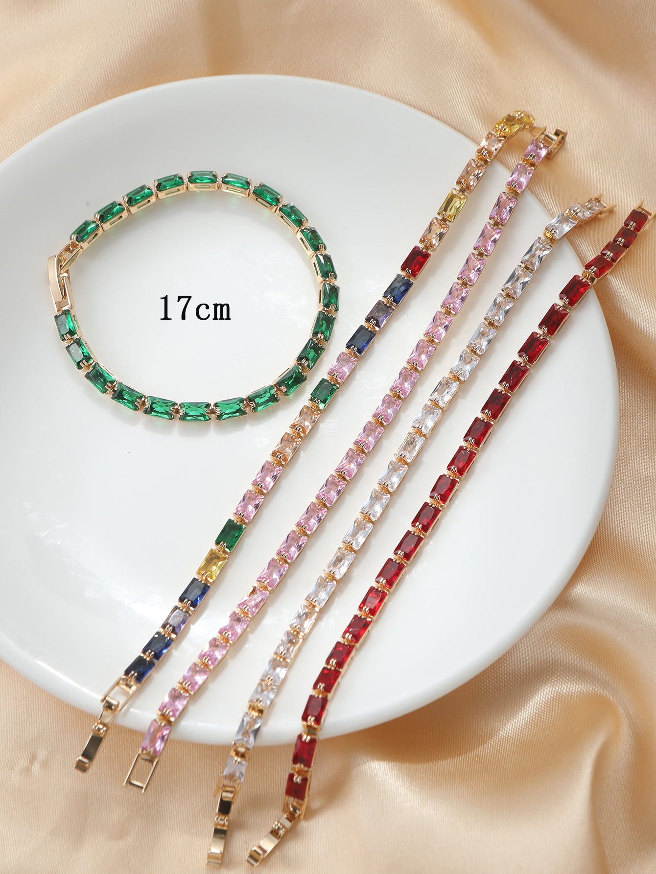 Cubic Zirconia Square Color Zircon High-grade Bracelets