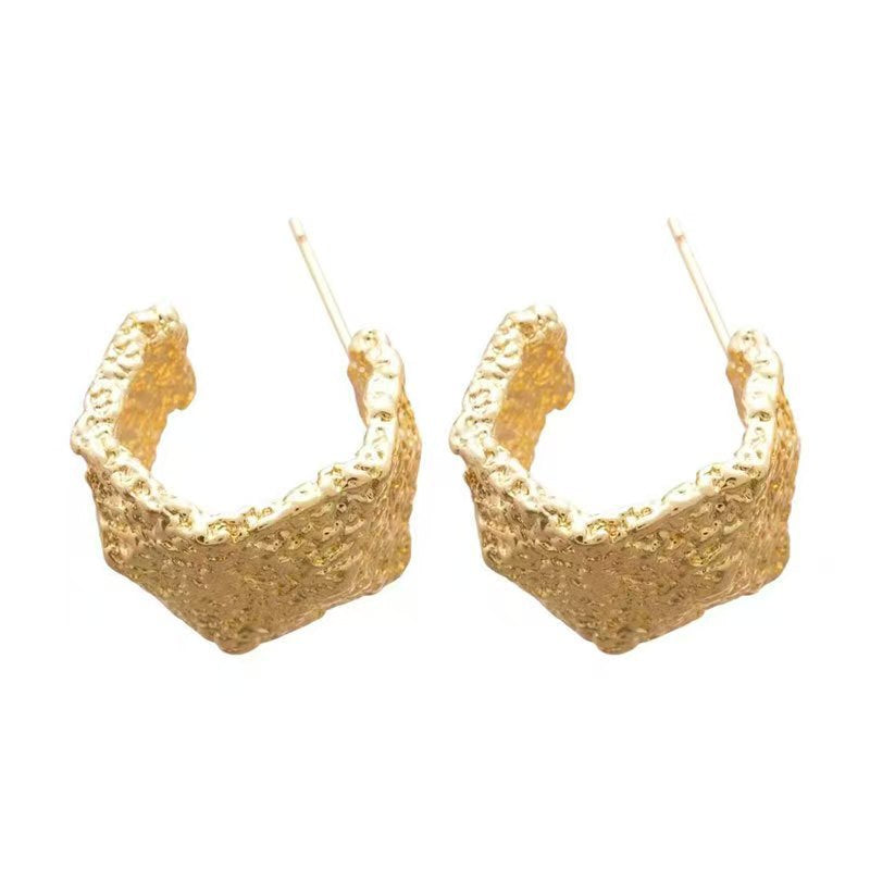 Irregular Pleated Shaped Ear Retro Design Special Earrings