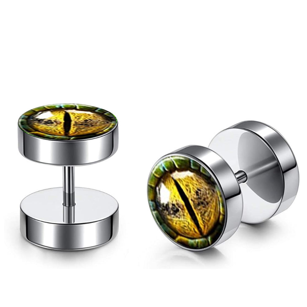 Men's Steel Barbell Fashion Dumbbell Black Street Hipster Korean Style Rings