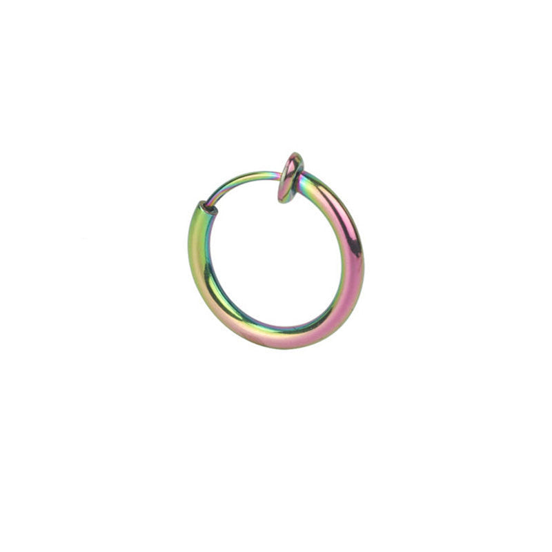 Unisex Pseudo Elastic Clip-on Round Spring Earrings