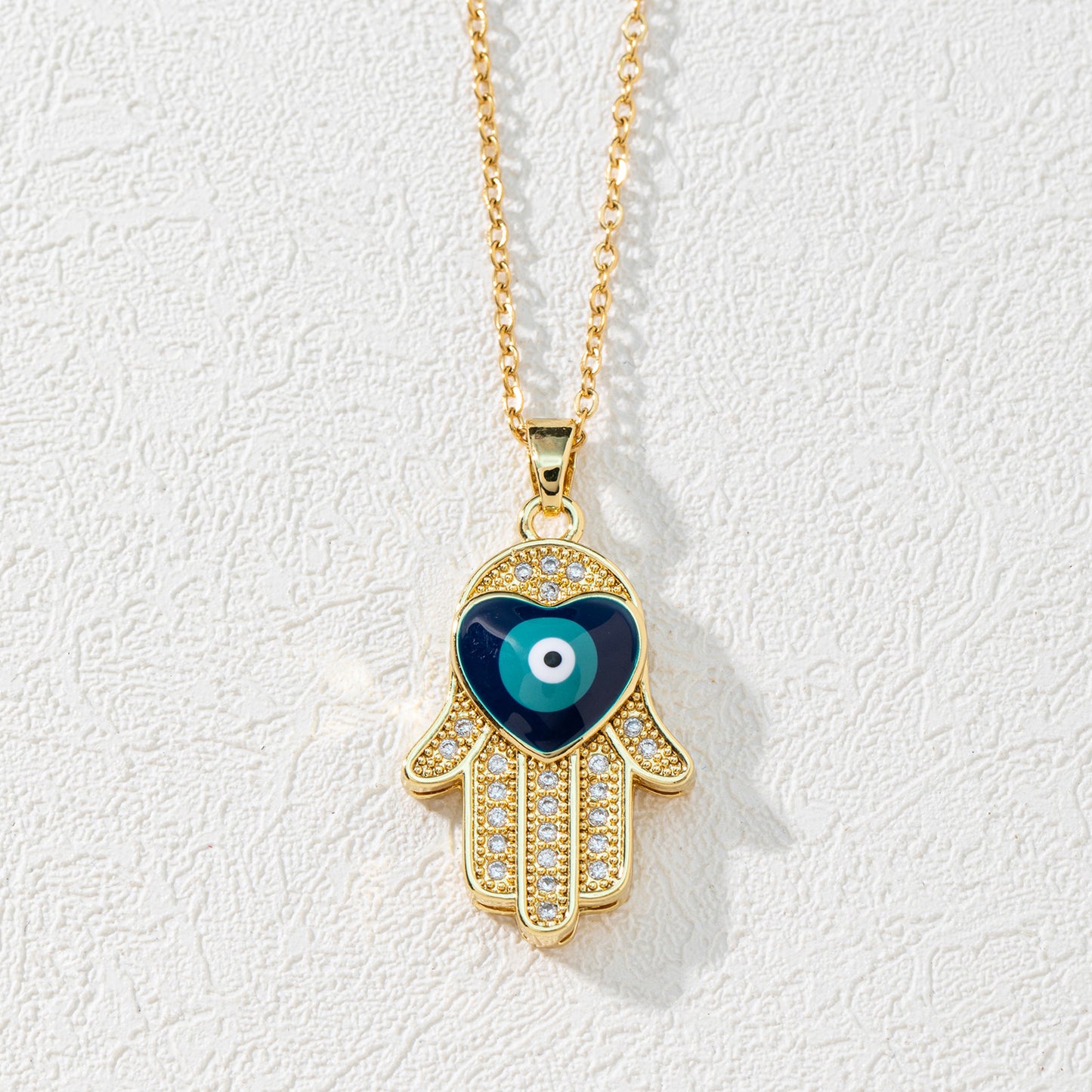 Devil's Eye Palm Pendant Electroplated Real Necklaces