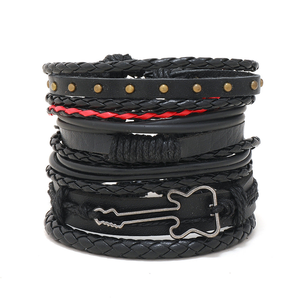 Men's Leather Hand-woven Hip Hop Punk Suit Bracelets