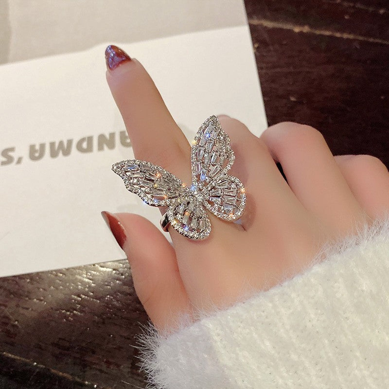 Clearance Vintage Creative Heart Hollow Butterfly Rings