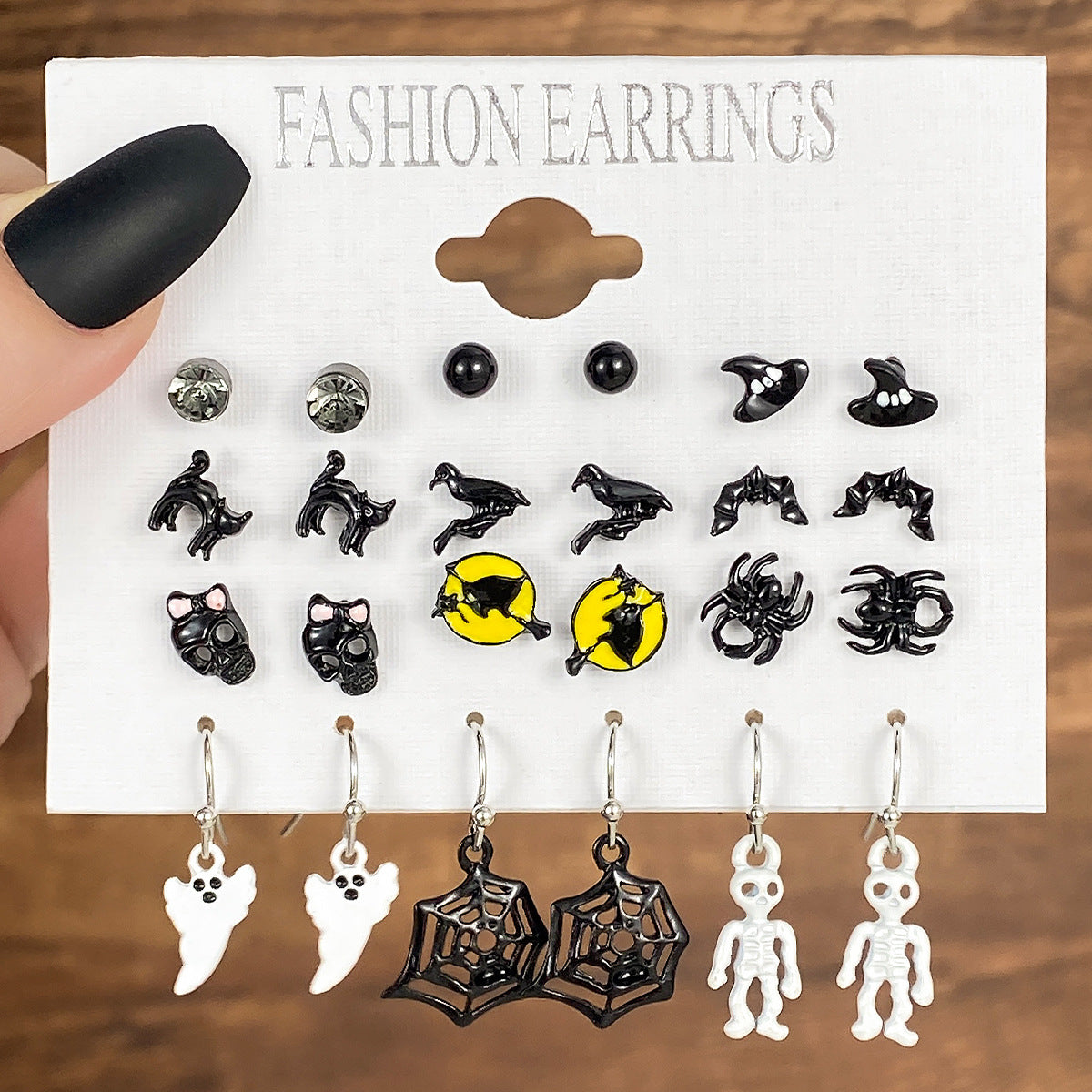 Halloween Personalized Niche Dripping Bat Spider Earrings