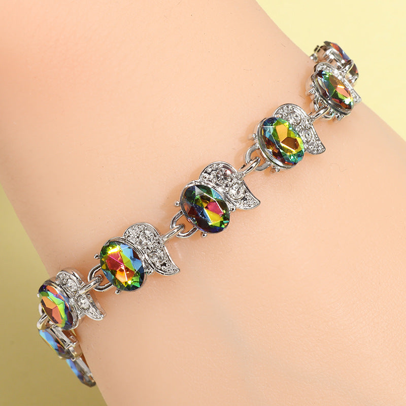 Women's Color Jewelry Zircon Rainbow Hand Accessory Bracelets