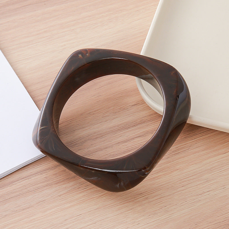 Women's Retro Irregular Blooming Round Wide Surface Bracelets