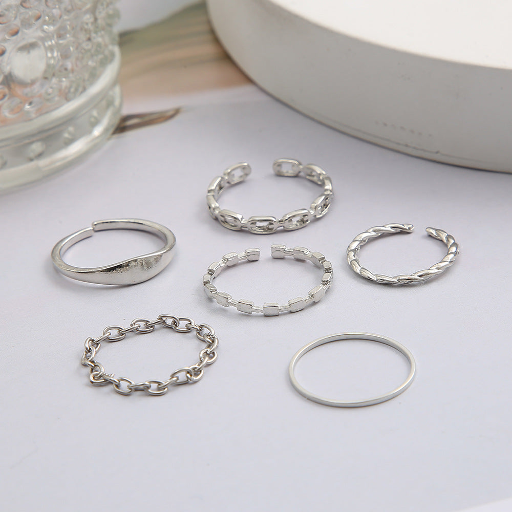 Set Female Fashion Style Little Finger Rings