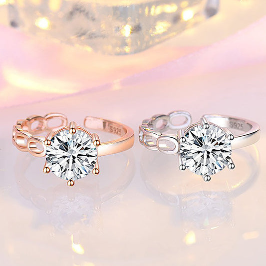 Bagues de proposition romantique simples et gracieuses en diamant Karat