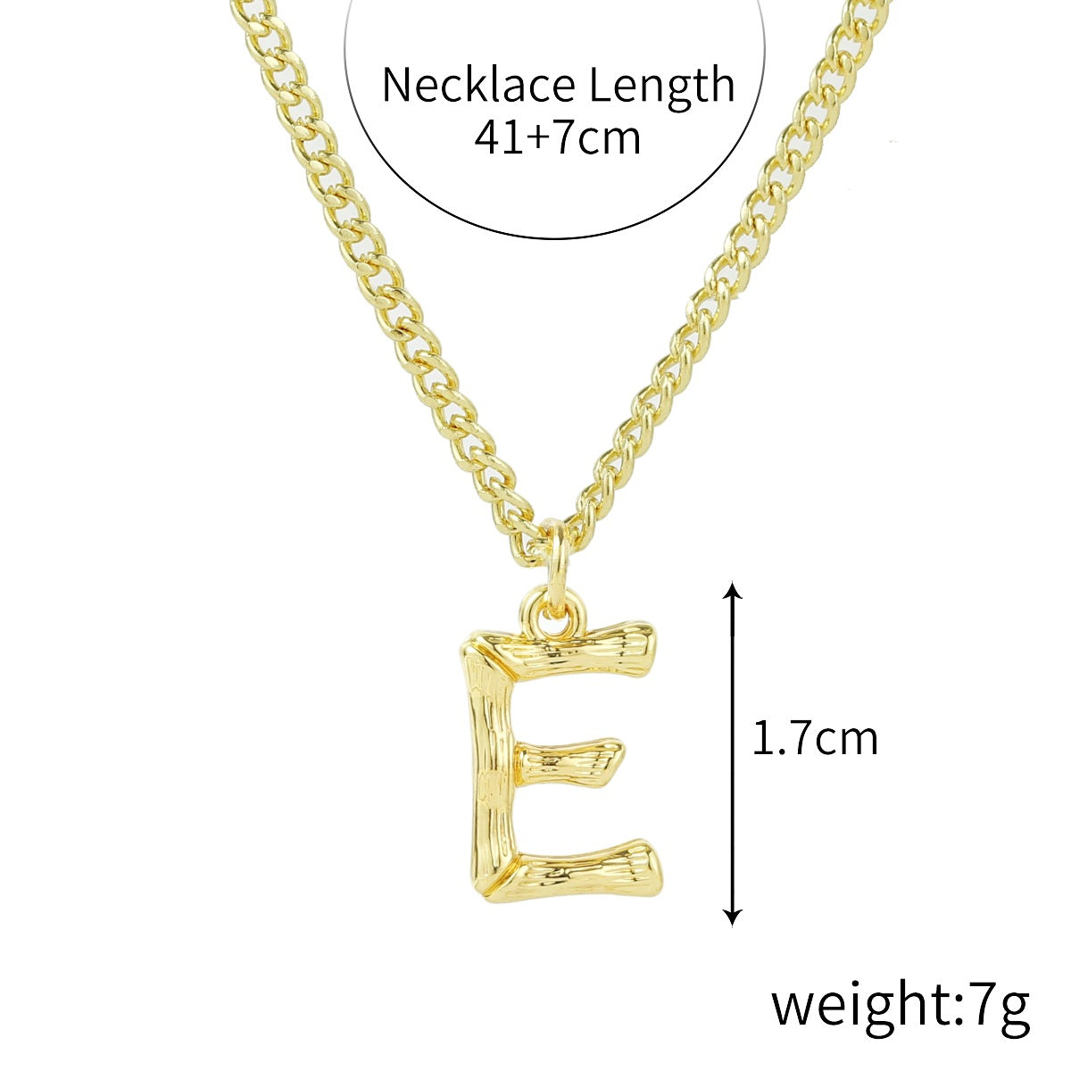 Women's Style Ornament Bamboo Letter Pendant Clavicle Necklaces