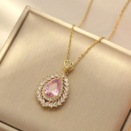 Pink Zircon Special Interest Light Luxury Necklaces