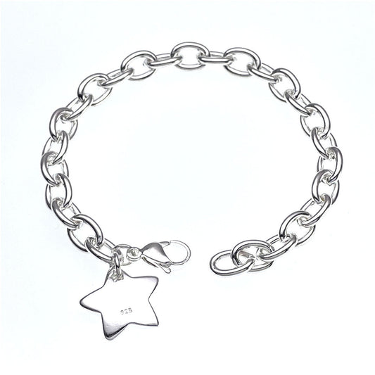 Bracelets en argent plaqué étoile suspendue pour petites amies, bijoux simples