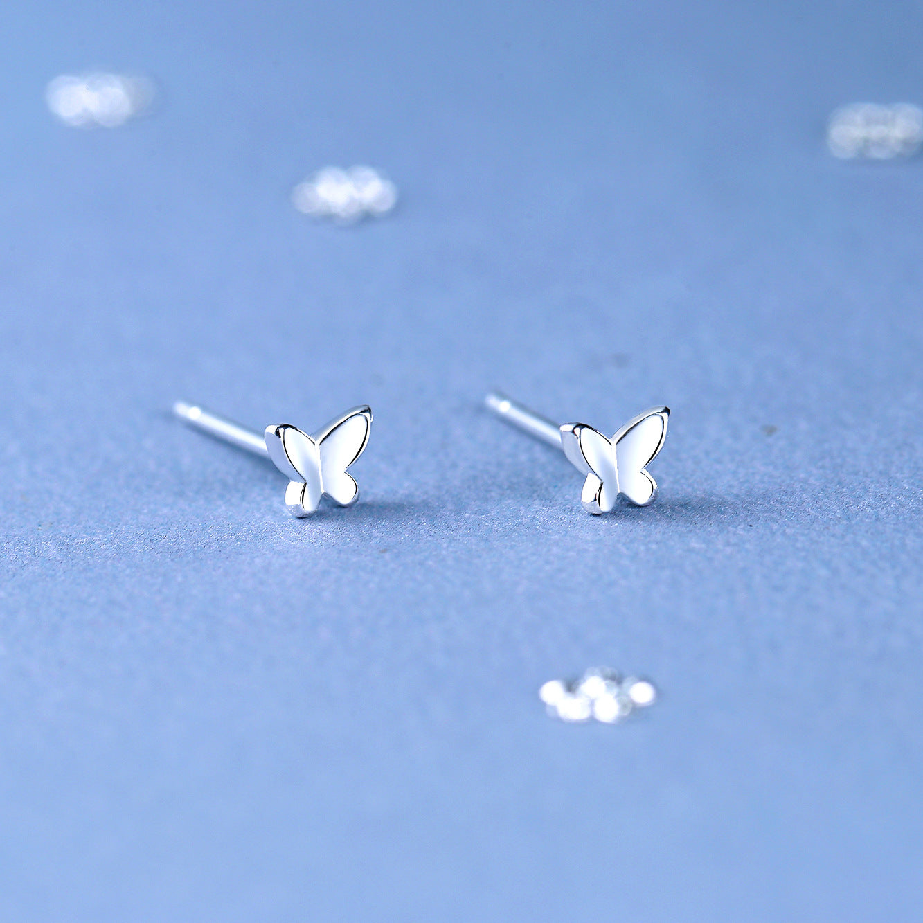 Boucles d'oreilles en argent Sterling pour femmes, petit papillon, simples, mignonnes et dignes