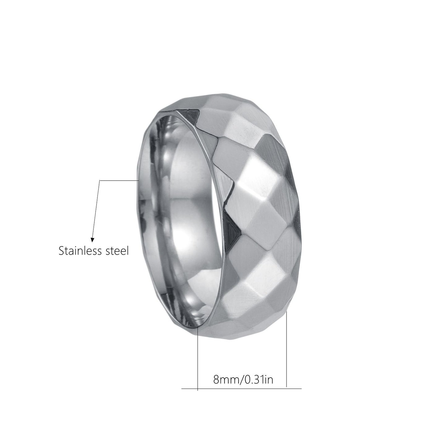 Men's Face Wide Diamond Surface Wedding Electroplating Rings