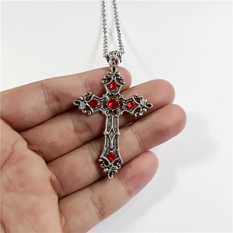 Cross Sier Belt Crystal Unisex Gemstone Necklaces