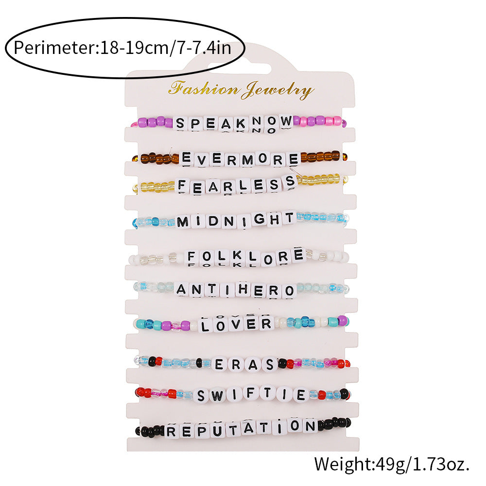 Bohemian Beads Suit Colorful Letter Square Bracelets